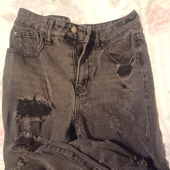 High waisted distressed denim jeans - Picture 7 of 7